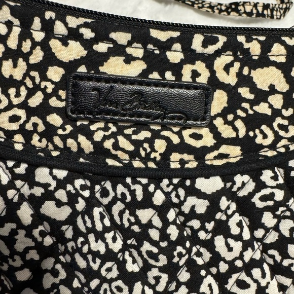 Vera Bradley Black & White Leopard Print Crossbody Shoulder Adjustable Neutral - Picture 11 of 13